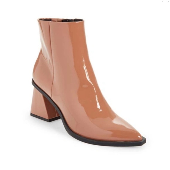 Bp. by Nordstrom Women’s Loren Pointed Toe Glossy Bootie Block Heel Size 11 NWT - Picture 1 of 6